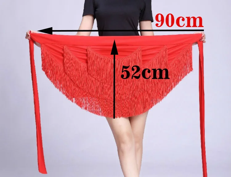 LatinDanceSkirtForWomenFringeTasselHipScarfLatinDancingSkirt