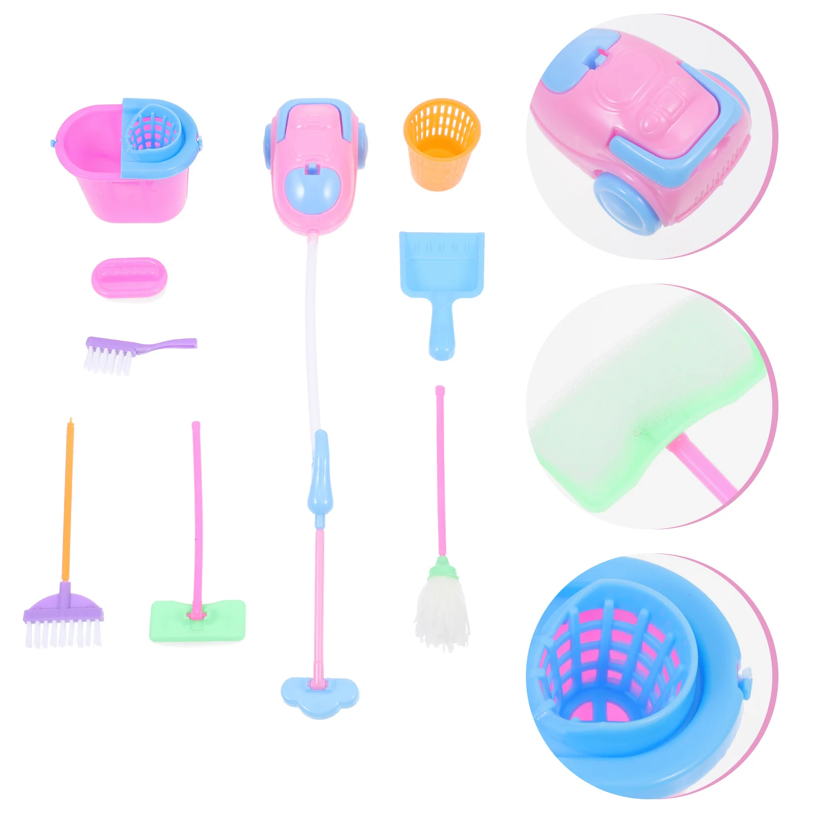 Mini House Cleaning Tools Kid Pretend Play Toy Housekeeping Tool Cleaning Broom Brush Washing House Cleaner For Children