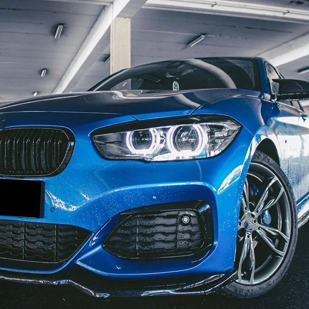 headlight cover headlight dust cover headlight lens cover 2Pcs Car Headlight Cover Eyelid Gloss Black Eyebrow For BMW F20 LCI 2015- Direct Replacement Head Light Eyelids
