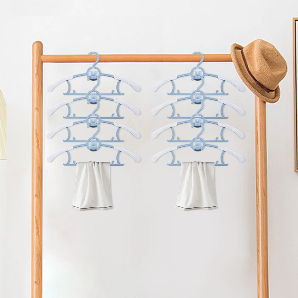 10pcs Non-slip Baby Clothes Hanger Adjustable Storage Hangers Cute Kids Clothes Organizer Closet Children Baby Coats Rack