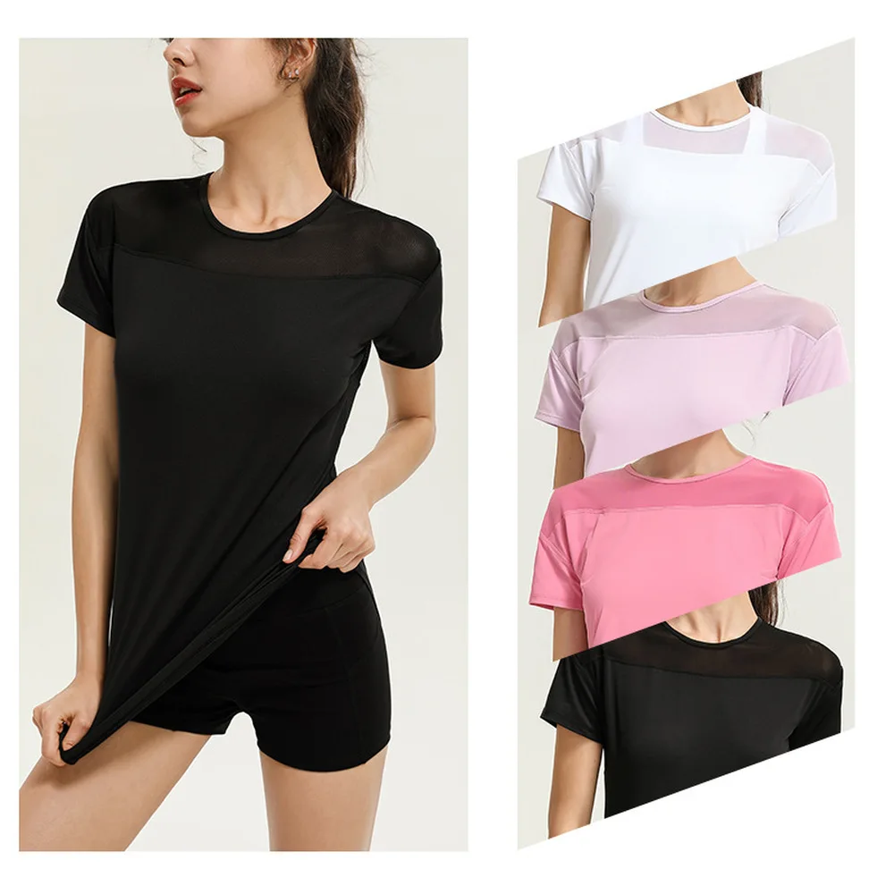 Yoga Clothes Tops Short-Sleeve Running Quick-Drying Clothe T-Shirts Short  Sports Hollow Fitness Clothes Women tshirt sport femme - AliExpress