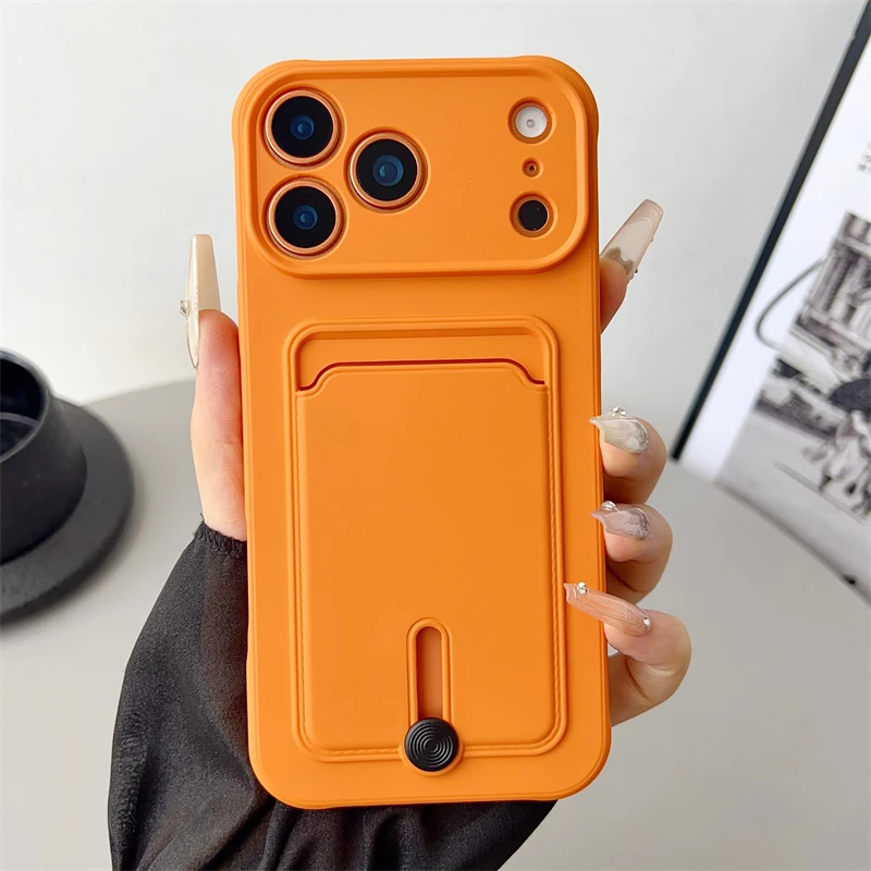 Vibrant Candy Color Shockproof Wallet-Style Silicone Phone Case