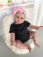 19Inch Already Finished Reborn Baby Doll Maddie Smile Girl Handmade 3D Skin Visible Veins Art Collection Doll Toy Figure Gift 3