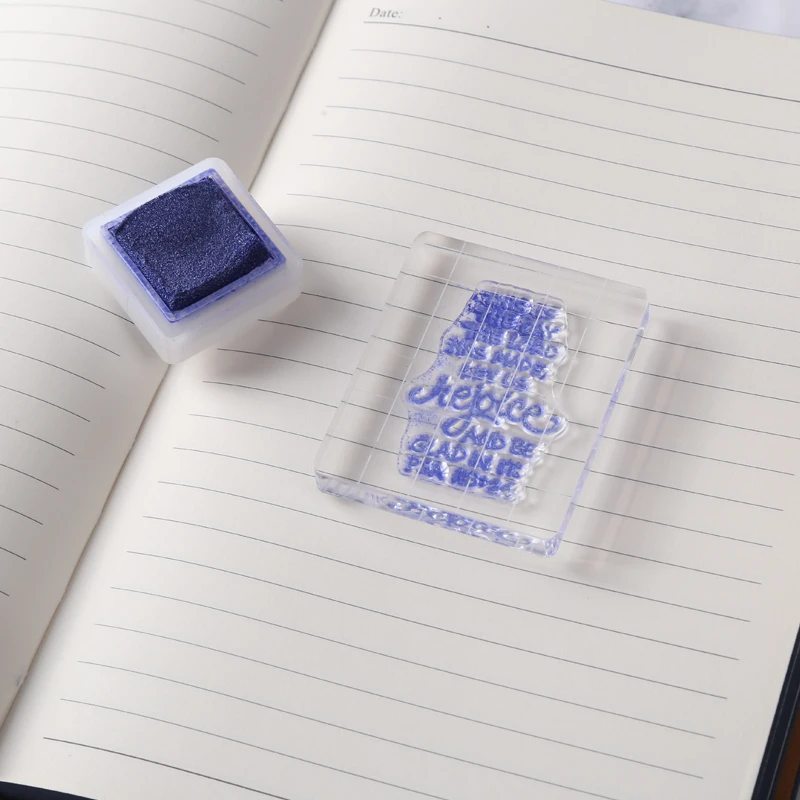 Clear Acrylic Stamp Block with Laser-Etched Gridlines 0.8Cm Thickness for Transparent Seal Stamp Positioning Background Card