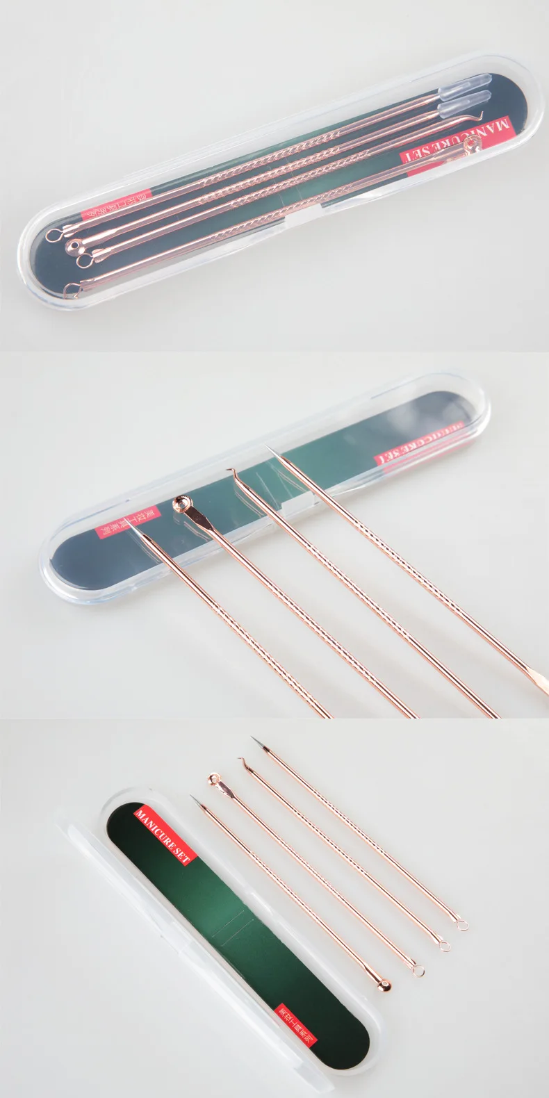 4-in-1 Dual-Head Acne Needle & Blackhead Extractor Set - Professional Spot Cleaner & Skin Care Tool Kit