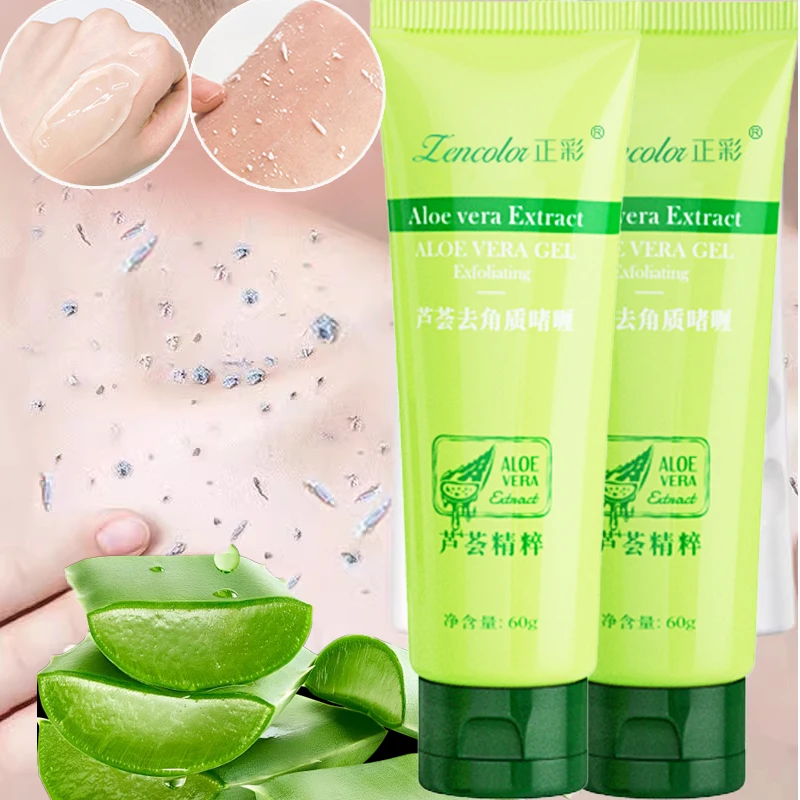 Quick Exfoliating Peeling Aloe Vera Gel Facial Scrub Deep Cleaning Facial Exfoliation for All Skin Type Smooth Moisturizing Skin