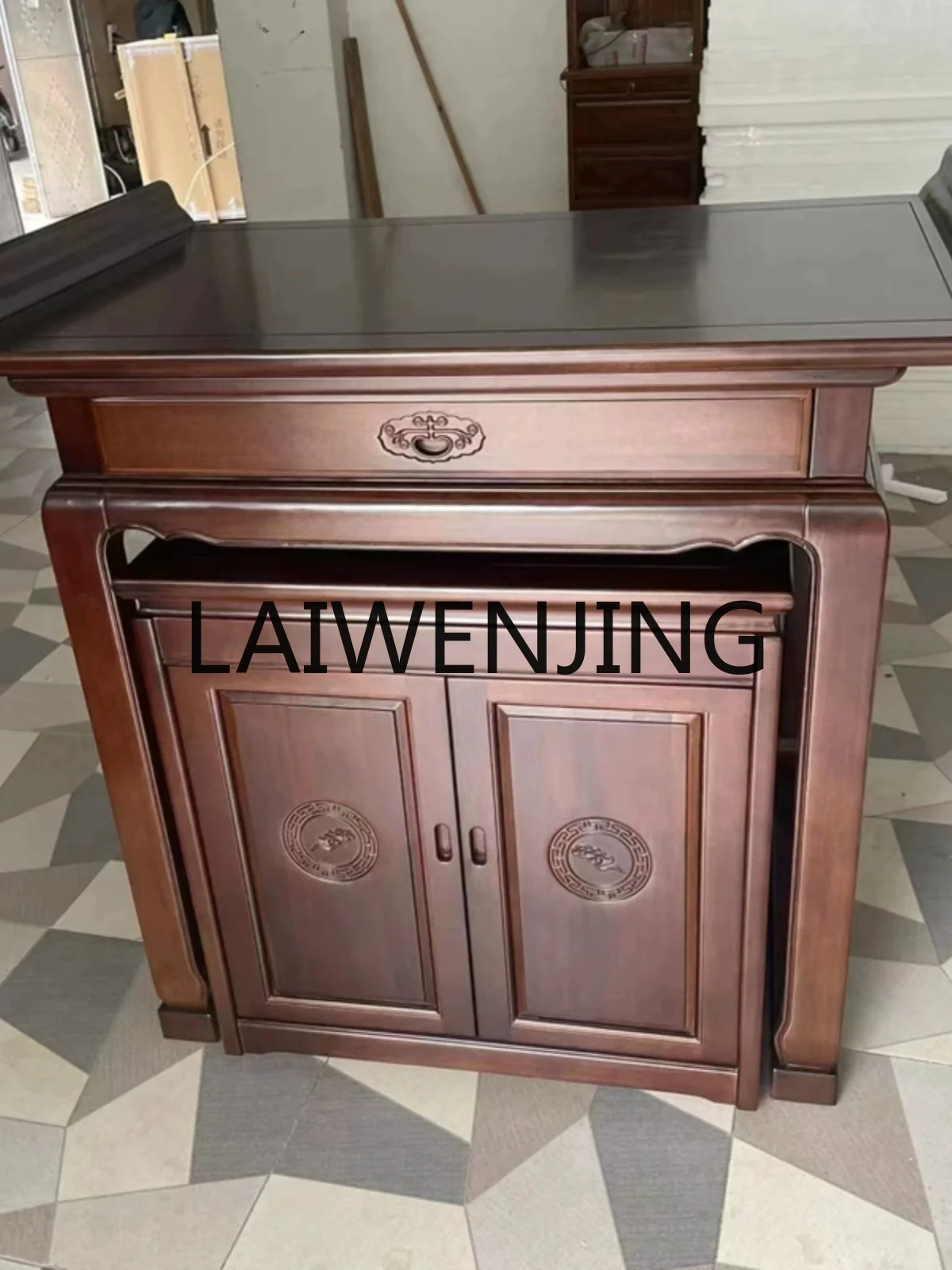 

God of Wealth Altar Incense Burner Table Household Altar Cabinet Guan Gong Solid Wood Buddha Shrine Chinese Buddha Worship Table