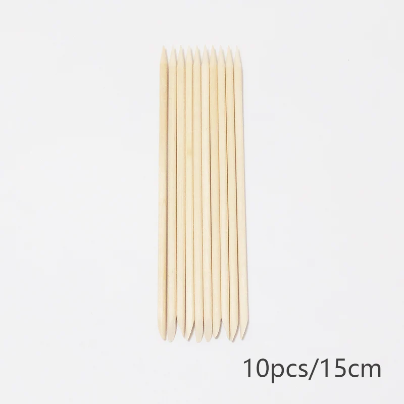 Nail Art Orange Wood Cuticle Sticks - Precision Manicure Tools for Gel Polish and Nail Design