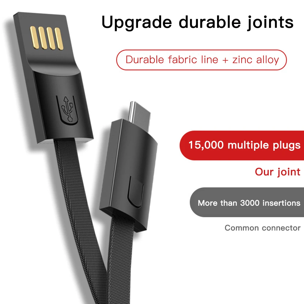 키체인 마이크로 USB Type-C 케이블 삼성 S10 A51 A71 용 고속 충전 케이블 참고 10 충전기 키체인 코드 짧은 케이블 충전기