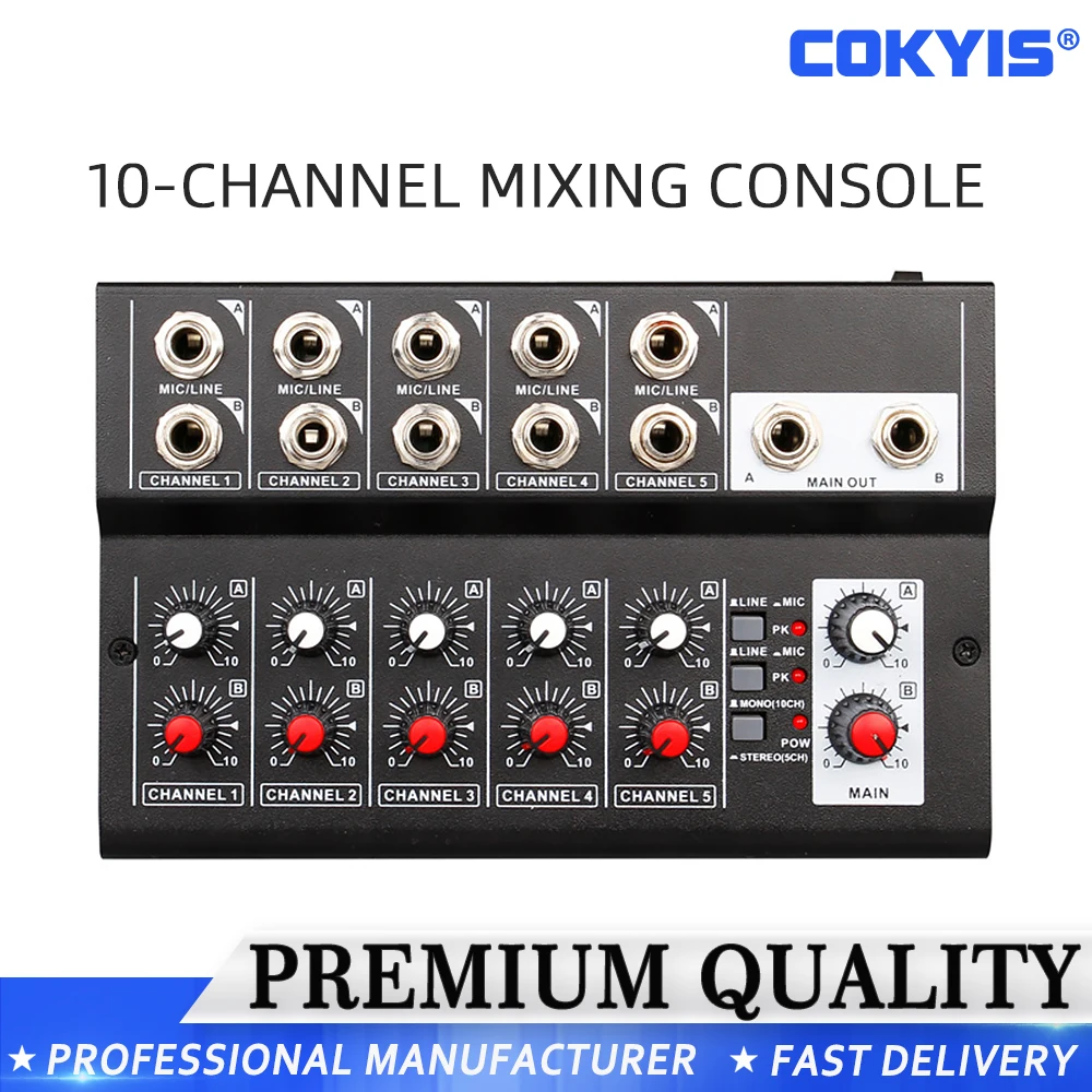 MIX5210 10-Channel Mixing Console audio mixer For Recording DJ Network Live Broadcast Karaoke
