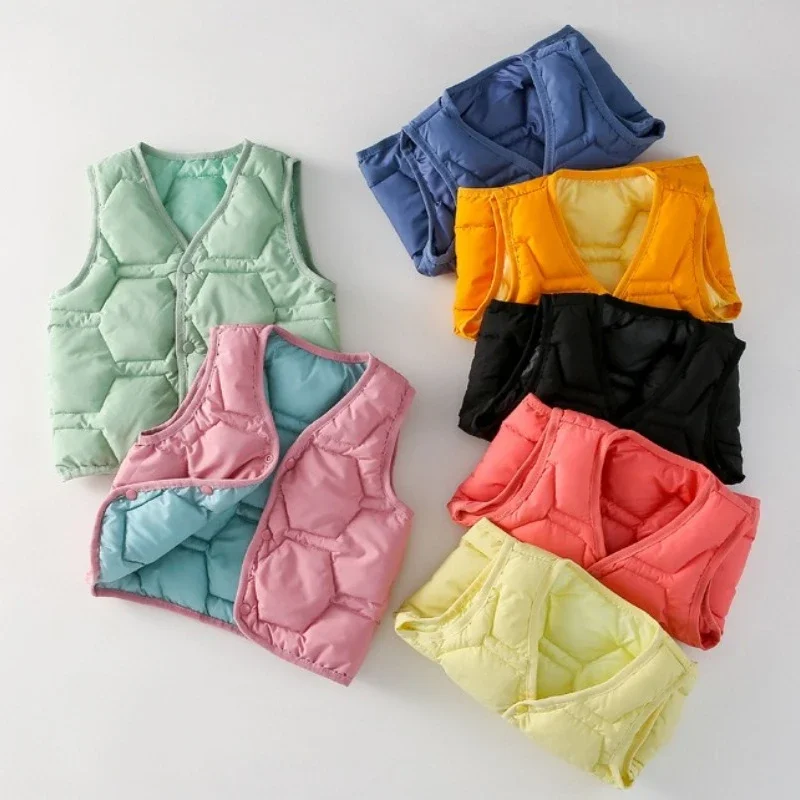Baby Boys Girls Cotton Padded Sleeveless Vest Children Top Outfit