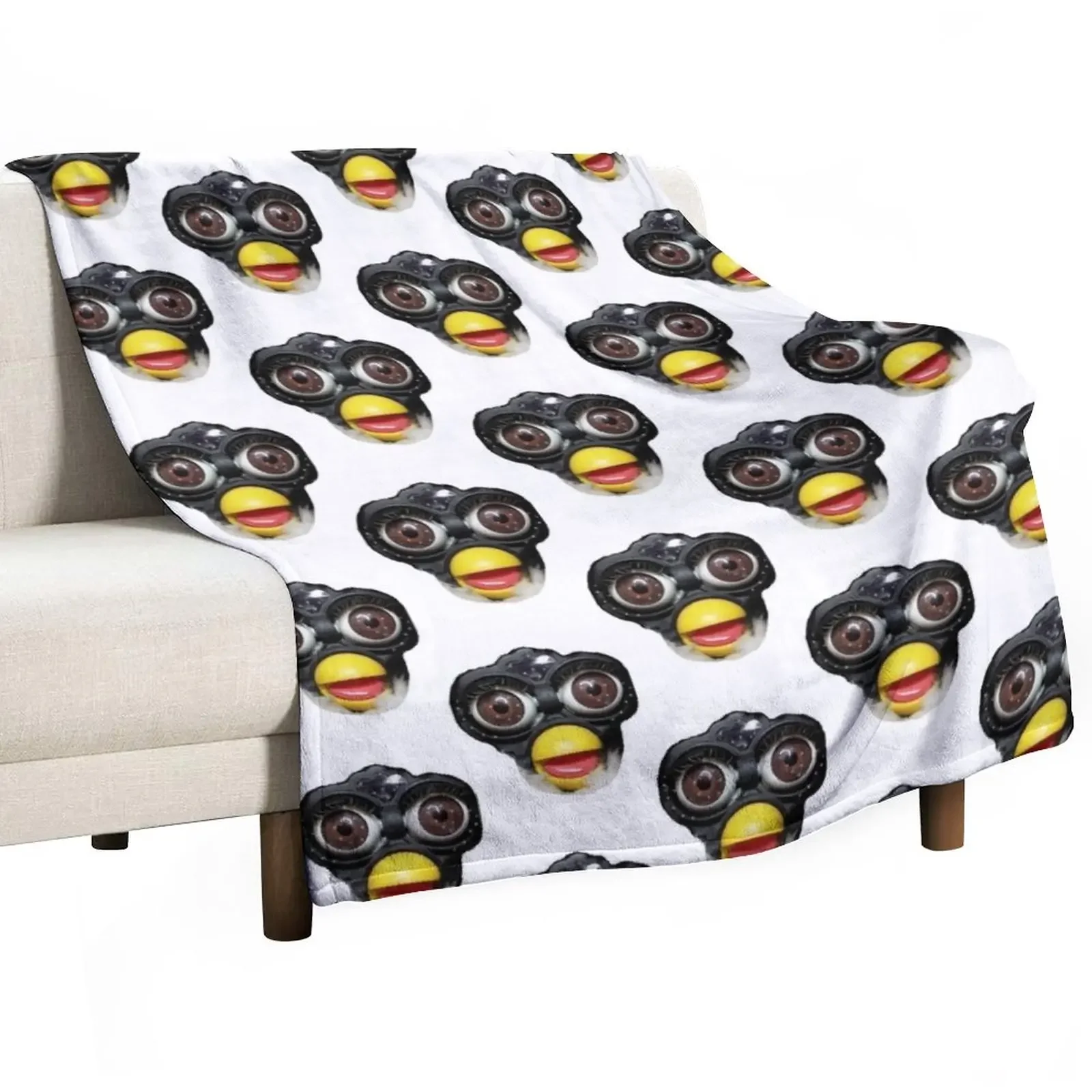 

Furby face Throw Blanket cosplay anime For Baby Luxury Brand Flannel Fabric Blankets