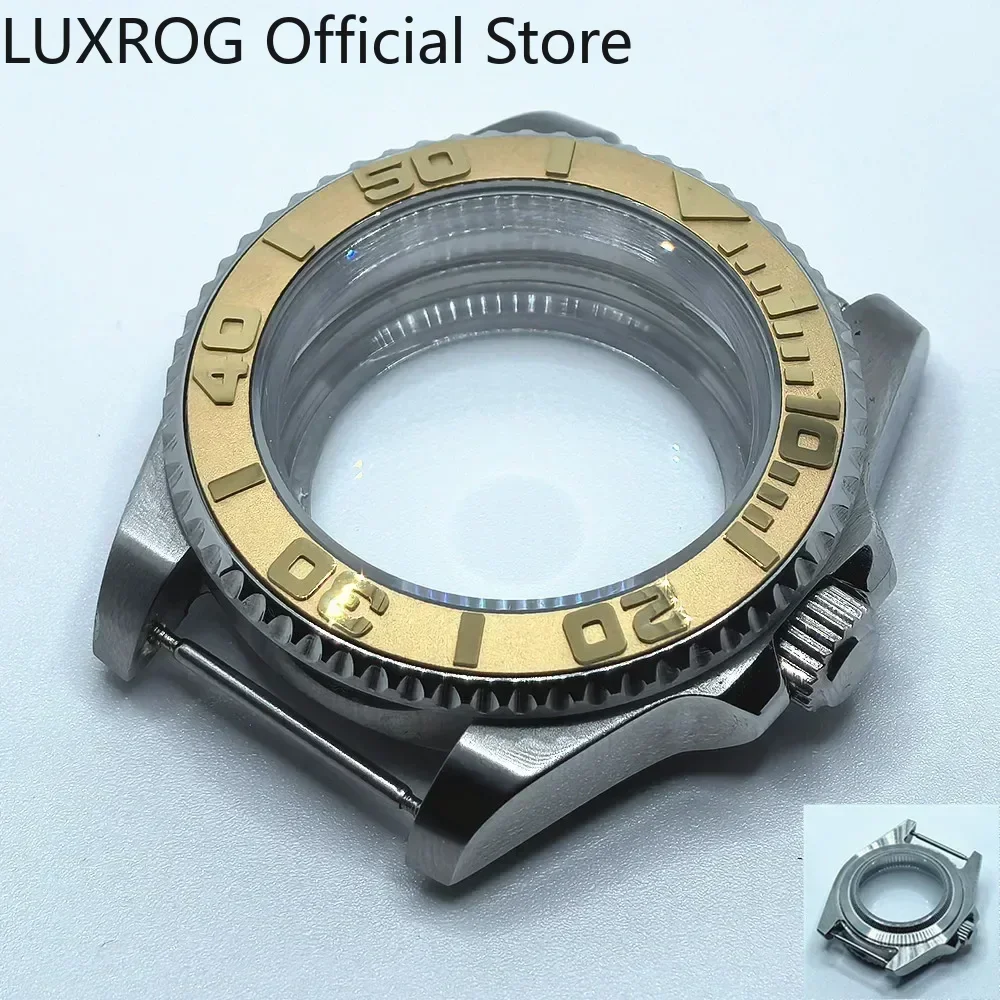 Stainless Steel 40MM Black Blue Ceramic Insert Watch Case