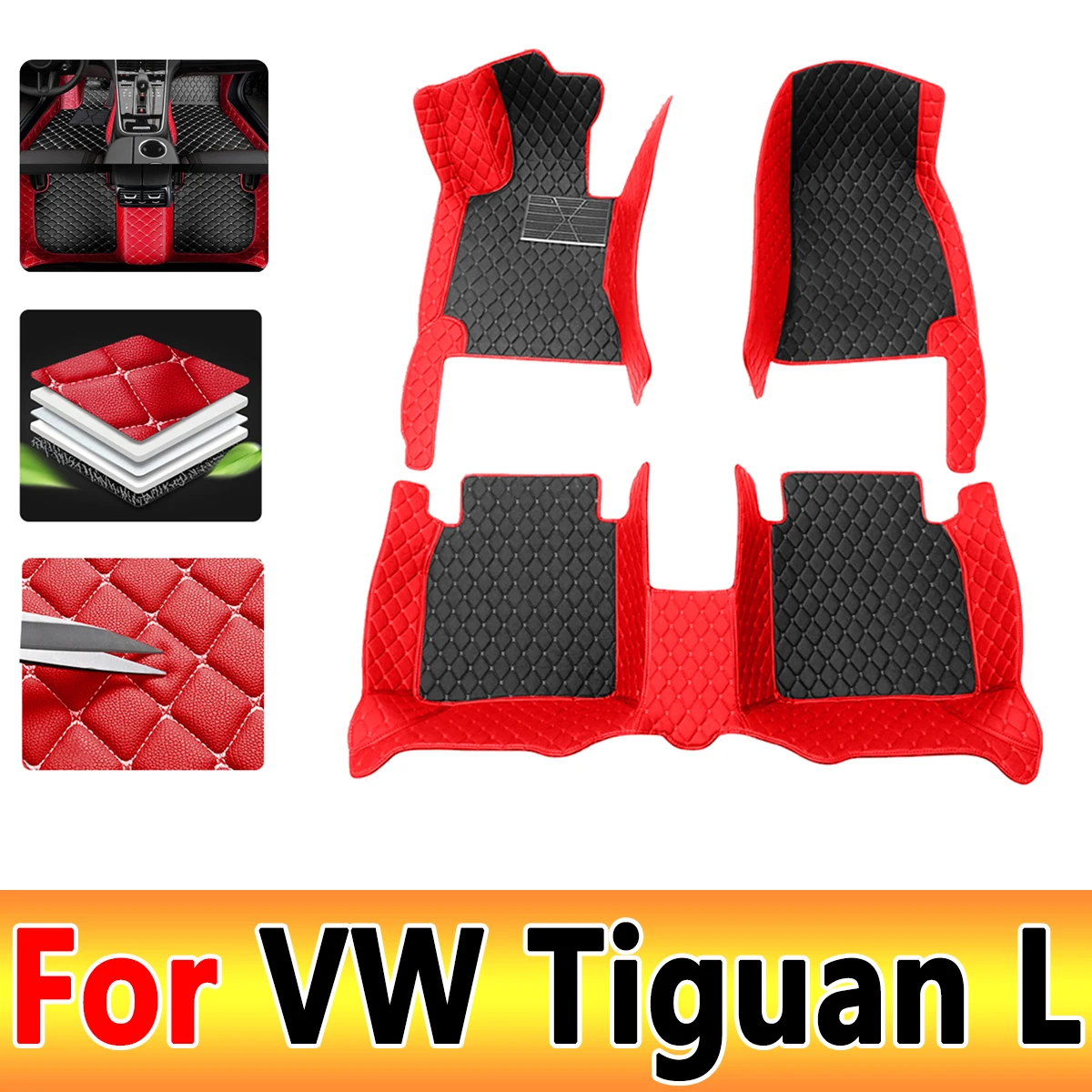 

Автомобильные коврики для VW Volkswagen Tiguan L 2023 2022 2021 2020 2019 2018 (5 сидений), автомобильные коврики для интерьера, аксессуары
