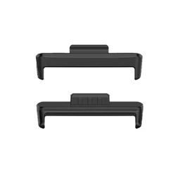Universal Metal Strap Connector Adapter for Smartwatch Bands - 1 Pair (18mm, 20mm, 22mm) (Black)
