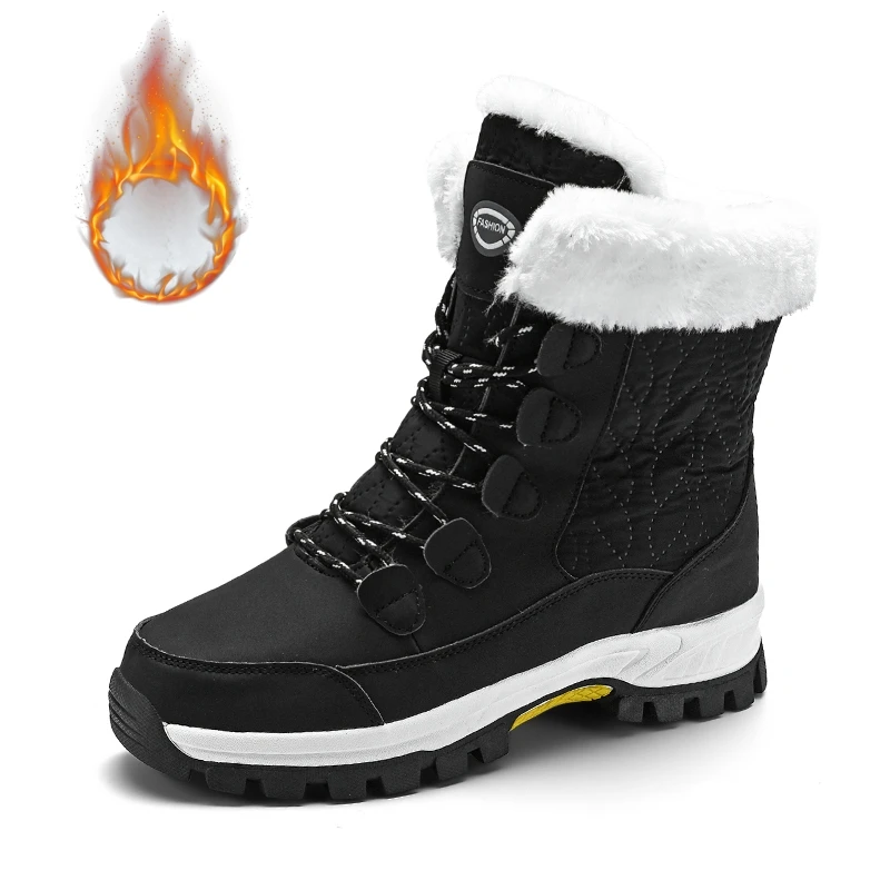 

Women Winter Outdoor Boots Luxury Casual Boot Anti-Slip Snowfield Trendy Style Plush Female Shoes Size 36-42 Zapatillas Hombre