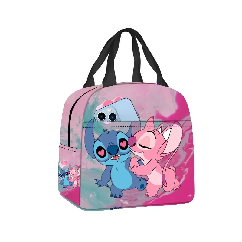 Disney Stitch Oxford Cloth Lunch Bag for Children Stitch Waterproof Insulated Outdoor Picnic Storage Box Cartoon Girls Handbag 3