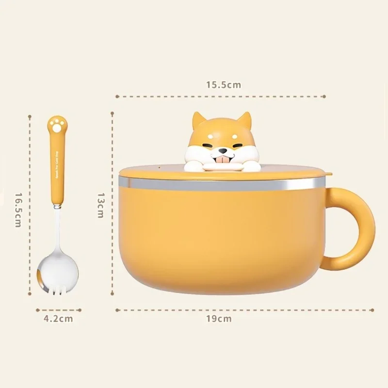 Stainless Steel Instant Noodle Bowl with Phone Holder