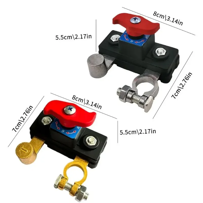 Dual Voltage Battery Master Cut-Off Switch - Zinc Alloy Structure with Tool-Free Knob