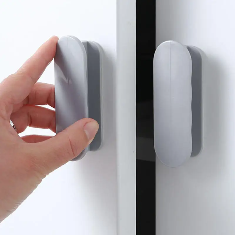2PCS Window Cabinet Drawer Handles Self-adhesive Door Wardrobe Handle Organizer Paste Open Sliding Door Knob Auxliary Device