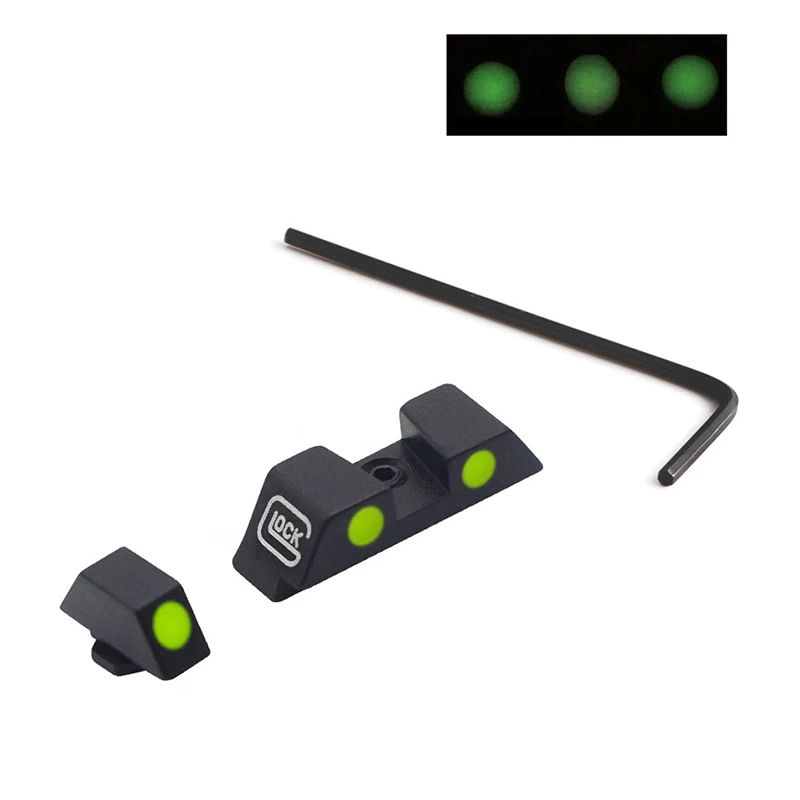 GLOW In The Dark NIGHT Sights For Glock Luminous Front And Rear Sight