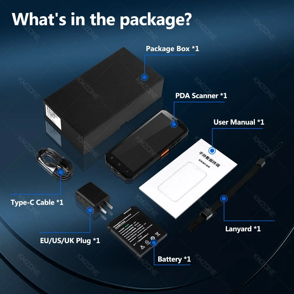 4G 안드로이드 14 PDA 터미널 Wifi 블루투스 바코드 스캐너 2D 1D QR 스캔 장치 견고한 데이터 수집기 ??5000mAh 4G64G