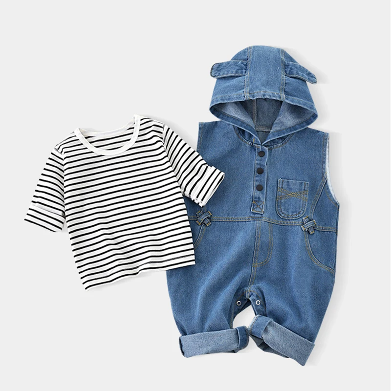 Autumn Baby Denim Romper Set