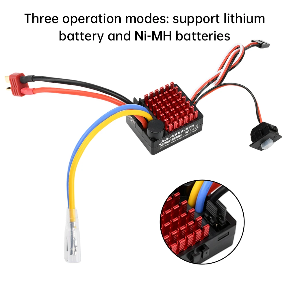 ESC 60A Brushless pour Voiture RC 1/10 - Contrôleur Moteur avec Protection Thermique, dissipateur thermique