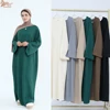 2025 New Islamic Clothing Autumn Winter Abaya Thick Knit Fabric Women Abaya Thobe Muslim Abaya Women Muslim Dress