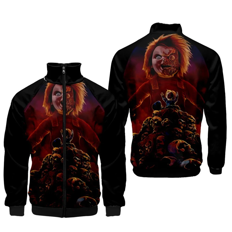 thumbnail image 1 of Chaquetas con estampado 3D de la película de terror La novia de Chucky para hombres y mujeres, camisetas casuales de manga larga, camisetas gráficas, abrigos populares y geniales para niños, 1 of 5