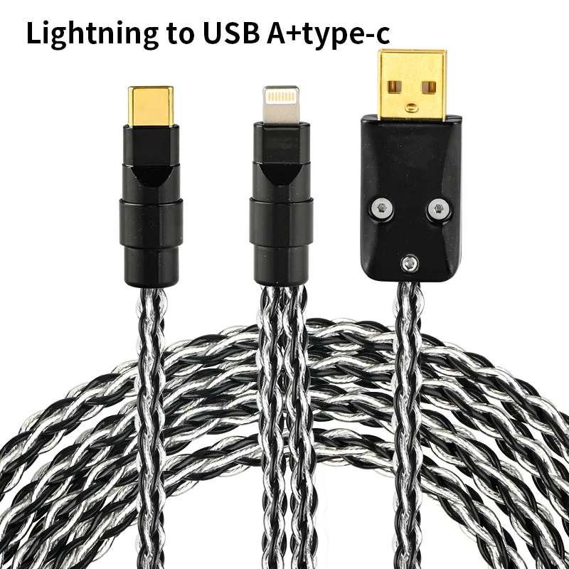 

Посеребренный аудиокабель с разъемом Lightning на Type-C