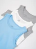 3-piece boys' triangle jumpsuit, vest, jumpsuit, solid color crawling suit 3