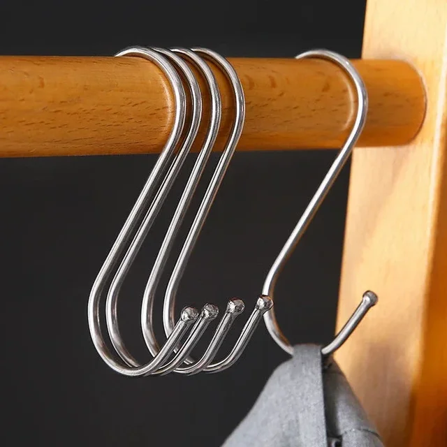 Yogopro Ganci a S in Acciaio Inox Appesi Ganci Attaccapanni Multifunzione Gancio per Bagno Camera da Letto Ufficio Ganci per Utensili Cucina,10 Pezzi