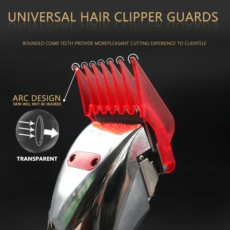 8Pcs Universal Transparent Hair Clipper Guards For Wahl Madeshow Metal Clip Clippers Barber Accessories Trimmer Limit Combs