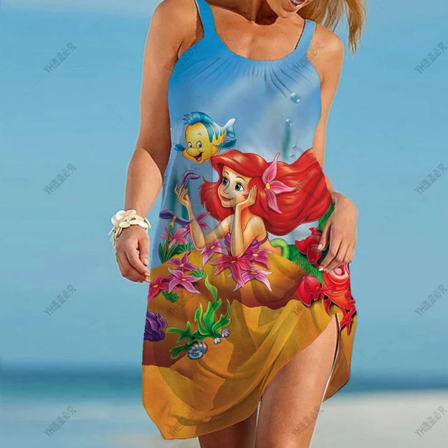 Disney Plus Size Midi Dress Long Sleeve Robe Casual Minnie Mickey Mouse  Print Beach Loose Dresses Kawaii Sundress Women Clothing - AliExpress