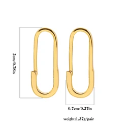Gold Plated Minimalist Safety Pin Leverback Earrings (21727)