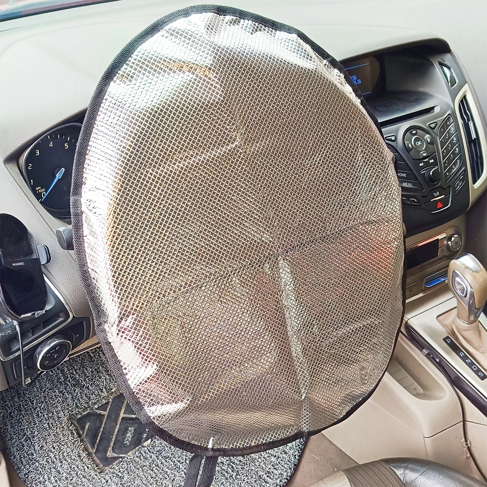 Steering Wheel Sun Shade Cover Aluminum Foil Anti-uv Sun Protection Foldable Car Windshield Sunshade Cool in Summer Universal car sunshade windshield sunshade windshield sun shade