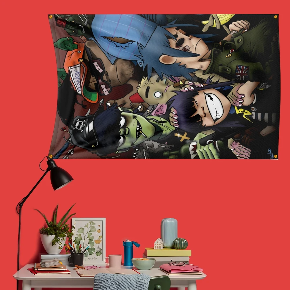 Gorillaz-Inspired Rock Music Flag - Large Decorative Banner