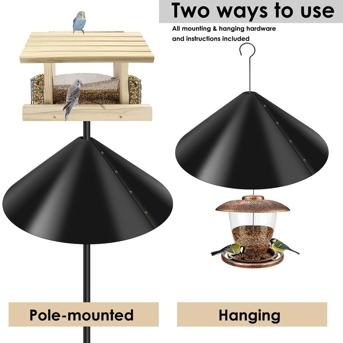 Squirrel Baffle 2Pcs 18inch Wrap Around Squirrel Proof Baffles Reusable Raccoon Proof with Accessories For Bird Feeder bird feeder parrot feeder
