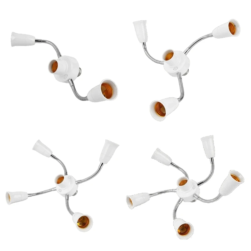 

3/4/5/6 in 1 Adjustable E27 to E27 Base Light Lamp Bulb Socket Splitter Adapter Dropship