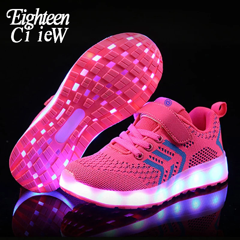 Zapatillas deportivas para y zapatos deportivos con luz Led, color rosa, 25 37|Zapatillas deportivas| - AliExpress