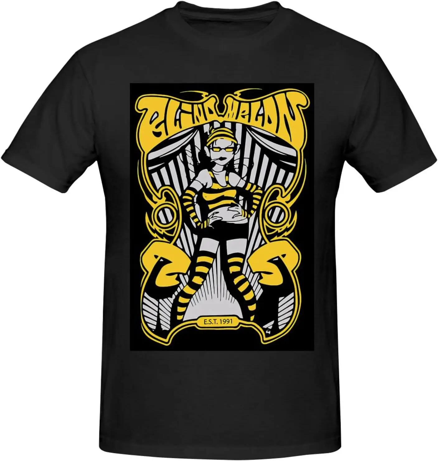 

Blind Melon Shirt for Man Soft Classic Short Sleeve Crew Neck Cotton T Shirt Personalized Unisex Tees Tops Black