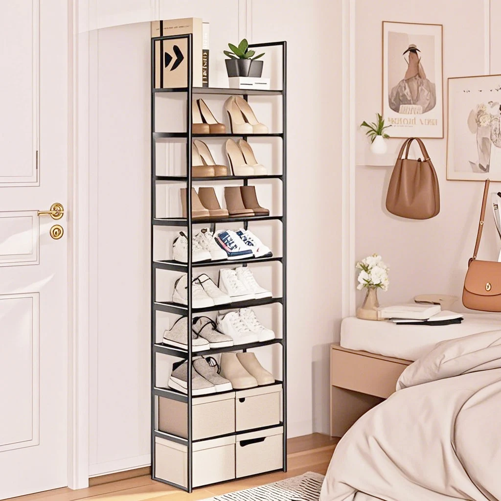 10-Tier shoe rack organizer Save Space 20-25 pairs Sturdy Shoe Shelf for Closets Entryway