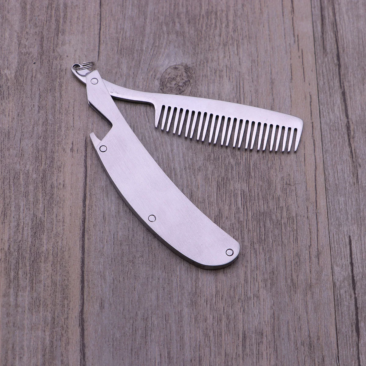 

Stainless Steel Beard Comb Folding Mens Beard Comb Beard and Mustache Styling Comb for Men