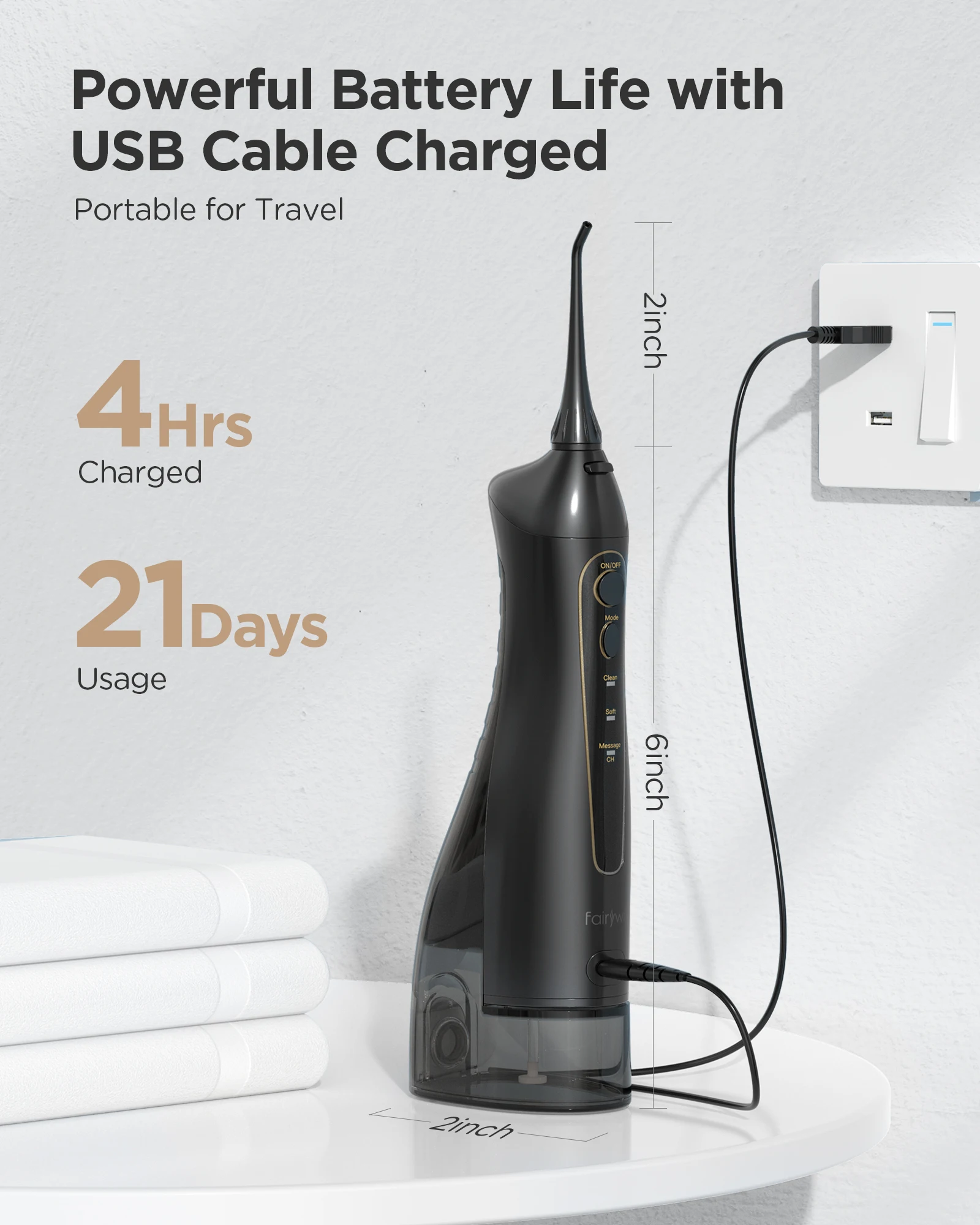 Fairywill  ġ ġ, ޴  USB   Ŭ,   ĩ Ʈ, IPX7 