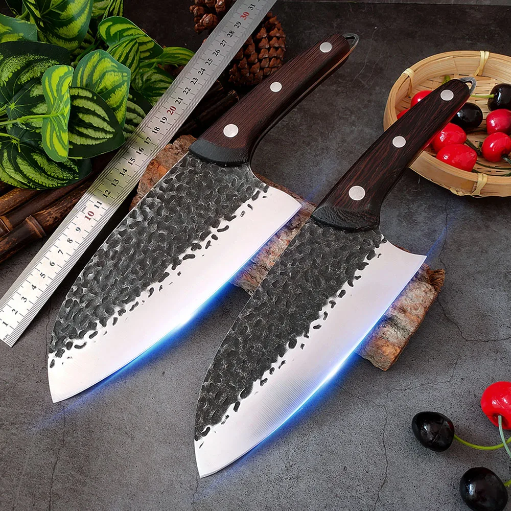 

High-Carbon Steel Forged Chopping Meat Cleaver Serbian Chef Slicing Cutter Sharp Cooking Knives Chinese Butcher Knife