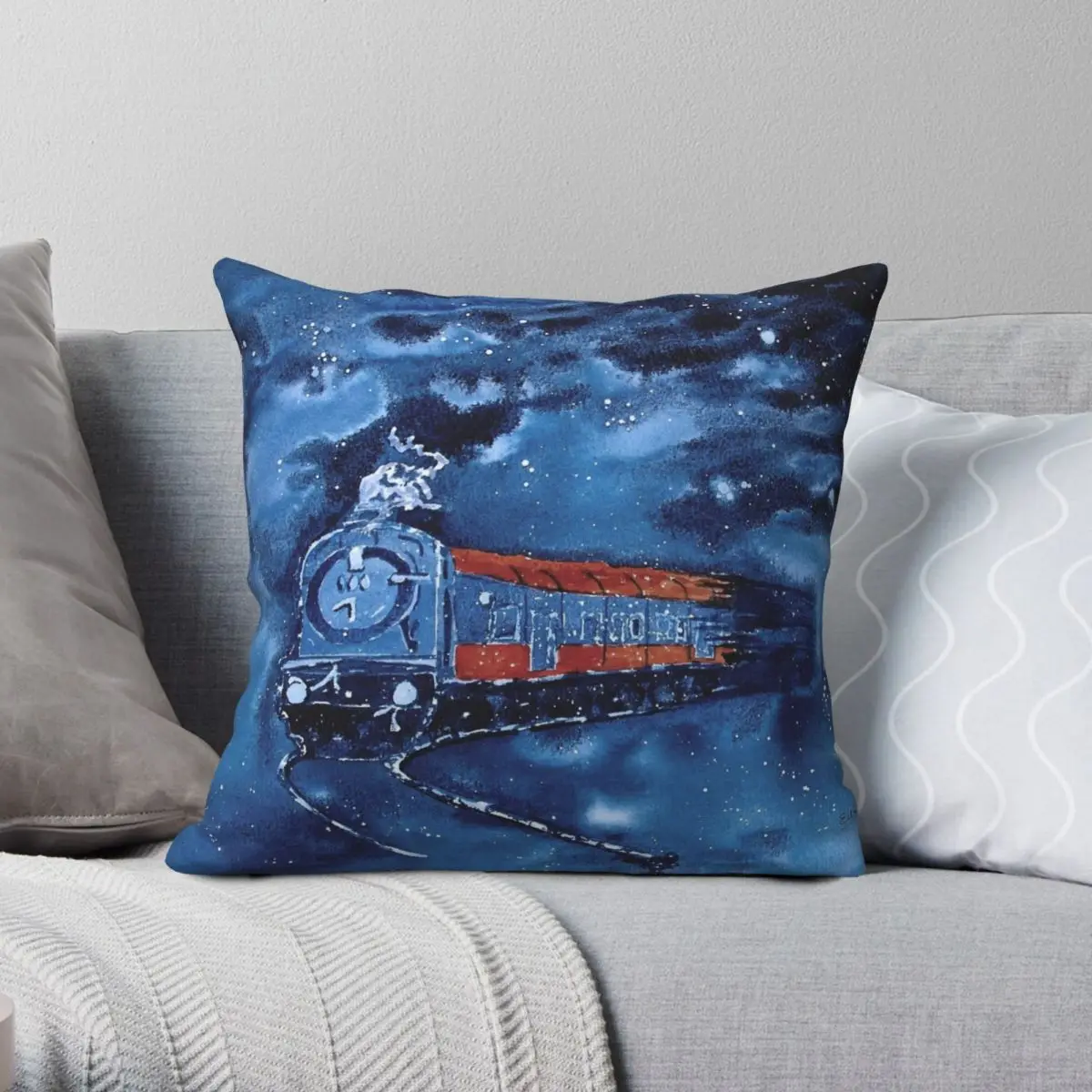 

The Starlight Express Square Pillowcase Polyester Linen Velvet Creative Zip Decor Bed Cushion Cover