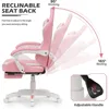 Gaming Chair, with Headrest & Lumbar Support Ergonomic Computer Racing Chair with Footrest, Adjustable Hight, Computer Chair 4