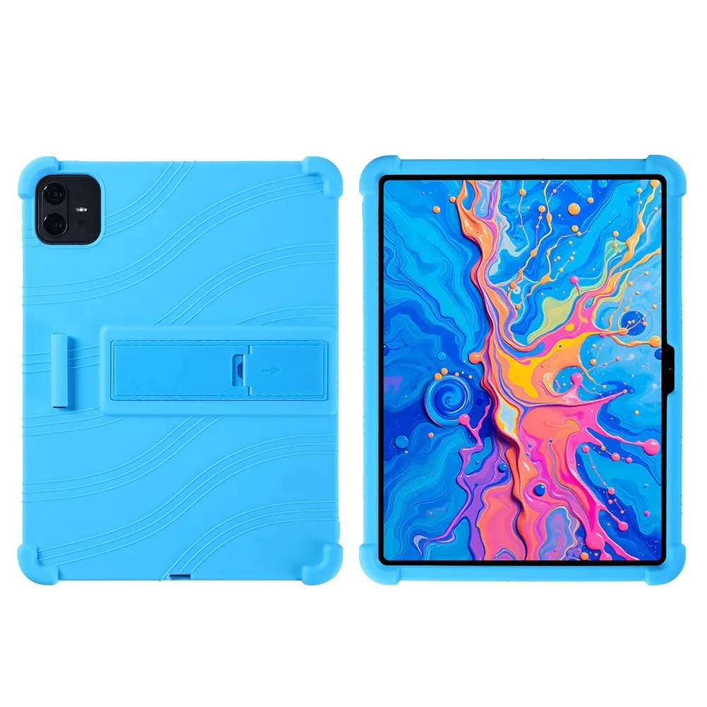 Enhanced Portable Soft Silicon Tablet Case with Rear Kickstand, Shockproof Design, 12.7
