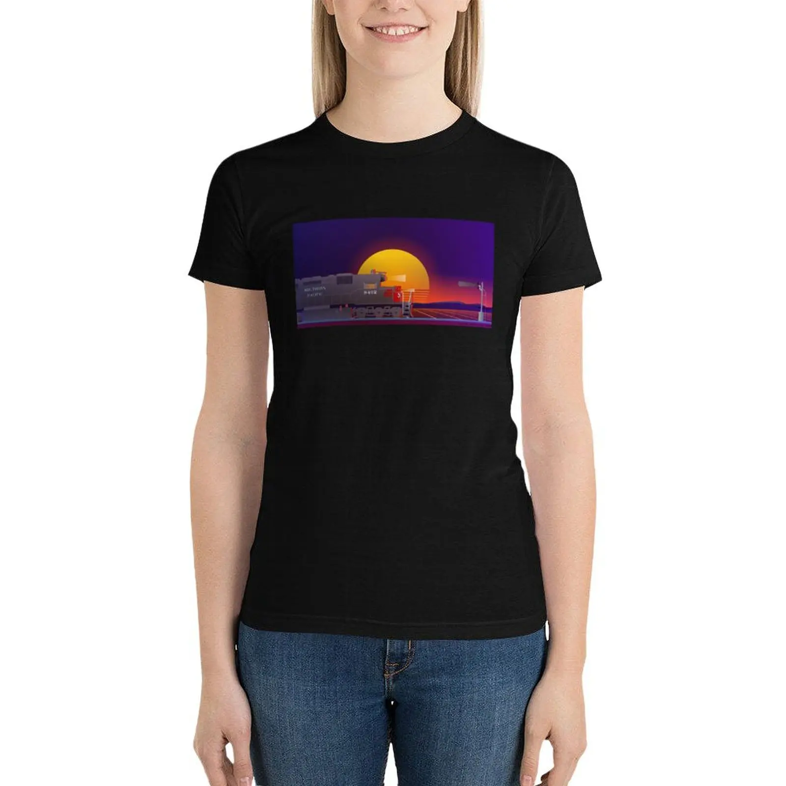 

Retro Railroad T-Shirt Aesthetic clothing female T-shirts for Women